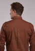 Roper® Men's L/S Rust/Blue Print Button Shirt