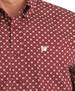 Cinch® Men's L/S Burgundy/White Geo Flower Print Classic Fit Button Shirt