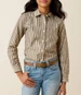 Ariat® Girls' L/S Chocolate Plum Stripe Kirby Button Shirt