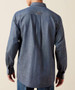 Ariat® Men's L/S Chambray Blue/Saddle Brown Team Logo Twill Fitted Button Shirt