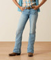 Ariat® Girls' Light Wash Luana Boot Cut Jeans in Colorado