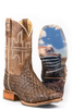 Tin Haul® Men's Bone Dry/Brown Basketweave Square Toe Boots