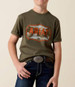 Ariat® Boys' S/S Army Green Wild Creek Camo T-Shirt