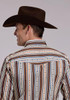 Roper® Men's L/S Blue/Brown Vintage Stripe Snap Shirt