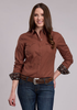 Roper® Ladies' L/S Sienna Brown Western Snap Shirt