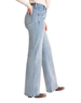 Rock & Roll Denim® Ladies' Light Wash Scalloped Pocket HR Wide Leg Jeans