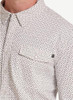 Rock & Roll Denim® Men's L/S White Micro Geo Print TEK Core Snap Shirt