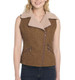 Cripple Creek® Ladies' Havana Brown Front Zip Aviator Vest