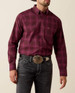 Ariat® Men's L/S Grape Wine Plaid Pro Series Jake Classic Fit Button Shirt