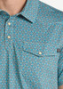 Rock & Roll Denim® Men's S/S Turquoise Medallion Print Western Polo Shirt