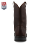 Twisted X® Men's Dark Brown 11" USA Built Round Nano Toe Pull-on Work Boots