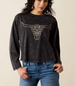 Ariat® Ladies' L/S Black Acid Steer Story T-Shirt