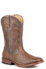Roper® Kids' Brown Faux Ostrich Square Toe Boots