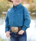 Cinch® Boys' L/S Teal Paisley Button Shirt