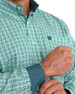 Cinch® Men's L/S Turquoise Geo Print Button Shirt