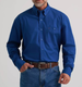 Wrangler® George Strait™ Men's L/S Solid Blue Creek Button Shirt