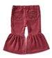 Wrangler® Baby Girls' Burgundy Ruffle Flare Denim Jeans