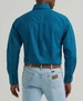 Wrangler® Men's L/S Teal Geo Print Relaxed Button Shirt