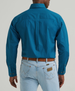 Wrangler® Men's L/S Teal Geo Print Relaxed Button Shirt