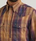 Wrangler® Men's L/S Blue/Gold Ombre Plaid ATG Performance Snap Shirt