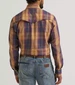 Wrangler® Men's L/S Blue/Gold Ombre Plaid ATG Performance Snap Shirt