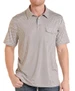 Rock & Roll Denim® Men's S/S Natural/Black Micro Geo Pearl Snap Polo Shirt