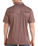 Rock & Roll Denim® Men's S/S Brown Diamond Print Pearl Snap Polo Shirt
