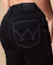 SALE Western Blue® Ladies' Black Lite Embroidery HR Boot Cut Jeans