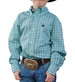 Cinch® Boys' L/S Turquoise Print Button Shirt