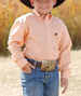 Cinch® Boy's L/S Gold/White Geo Print Button Shirt