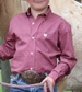 Cinch® Boys' L/S Mauve/Burgundy Print Button Shirt