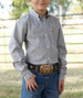 Cinch® Boys' L/S Navy/Peach Print Button Shirt