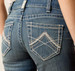 Ariat® Ladies' MR Icon Straight Leg Jeans in Rainstorm