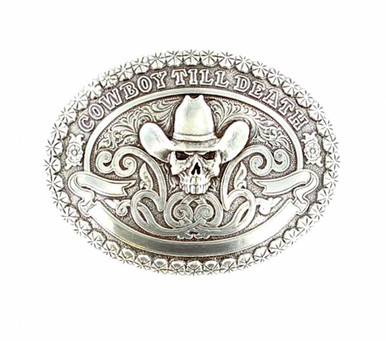 M & F Western Products Crumrine Western Belt Buckle Bull Rider Gold Silver 3807241 - Eli's Western Wear