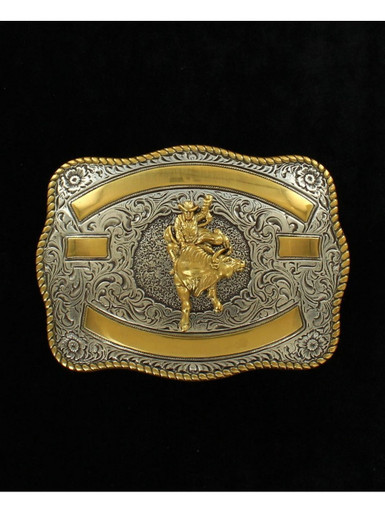 Crumrine® Western Belt Buckle Bull Rider Gold Silver 3807241