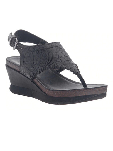 ladies black wedge sandals