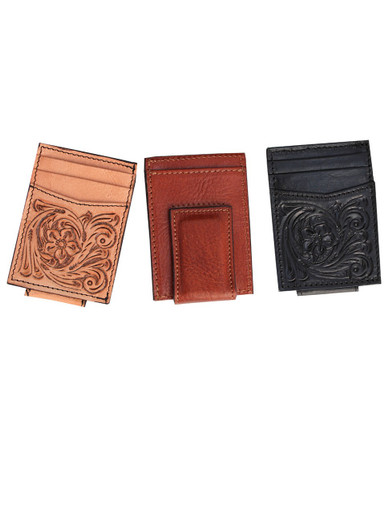 Double J Saddlery Men's Hand-Tooled Bifold Wallet