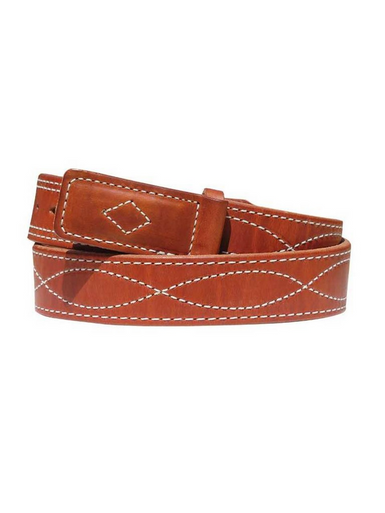 BuffaloÂ® Men's Figure-8 Stitched Brown Leather Belt