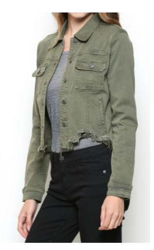Olive-Green Denim Jacket for Women | Old Navy