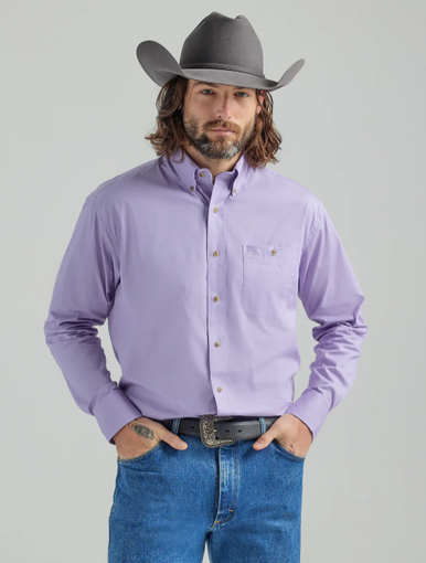 Men's George Strait® Long Sleeve Button Down One Pocket Printed Shirt in  Purple Bursts
