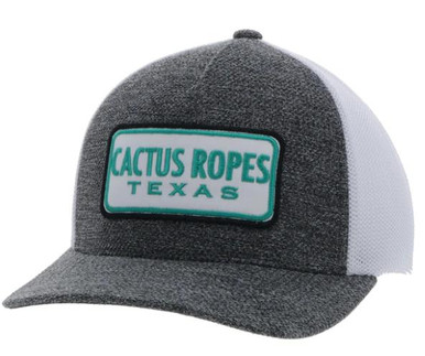 Cactus Ropes Patch Hooey® Cactus Ropes Grey & White With Turquiose Patch Flexfit
