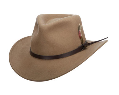Milano® Pecan Dakota Crushable Wool Felt Hat display picture 1
