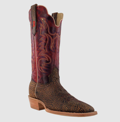 SALE R. Watson Men's Mocha Shrunken Shoulder/Red Square Toe Boots
