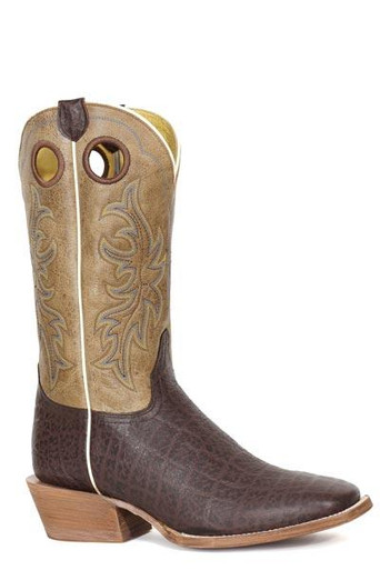 ELEFANT Brown Leather Western Boots Size 9B Mens Brown Leather Cowboy Boots Elephant Print Western Wear  main image 2