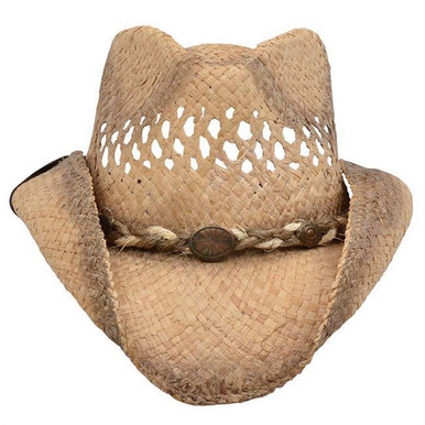 Alamo® South Texas Rustic Raffia Hondo Crown Straw Hat