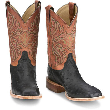 Justin Size 10.5 M Men\'s Cowhide Leather Casual Shoe Ostrich Vamp Mocs Justin Cowboy Boots: Men main image 2