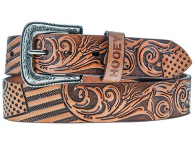 Hooey® Men's Liberty Roper Filigree Tan Leather/Brown Hand Painted