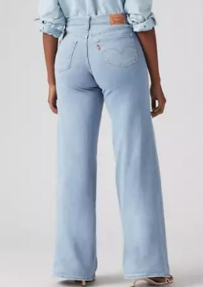 Levi's® Ladies' 318 Shaping Wide Leg Jeans in Tall Glass of Water