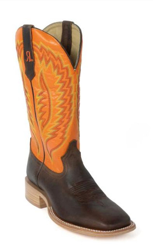 USA製★BOB JOHNSTON/ボブ ジョンストン★本革/オールレザー/サイドジップブーツ【25.0/茶系】◆WB68-2 R. Watson® Men's Brown/Orange Square Toe Boots