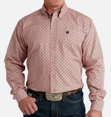 mens pink and black dress shirt Athletic Fit Dress Shirt in Pink L